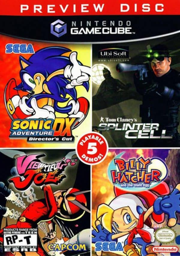 Gamecube Preview Disc [Sonic Adventure DX, Splinter Cell, Viewtiful Joe, Billy Hatcher, Soul Calibur 2]