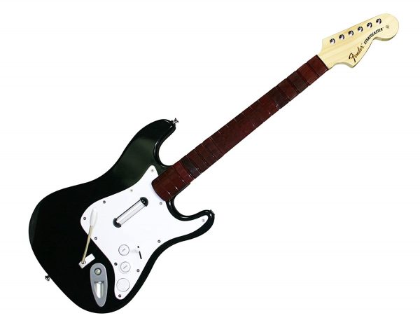 Black Rock Band Harmonix Fender Stratocaster Microsoft Xbox 360 Wired Guitar Controller [Game Not Included]