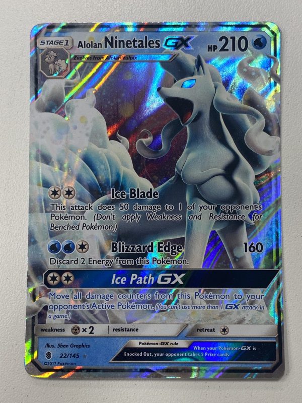 Alolan Ninetales GX Full Art 22/145 Card