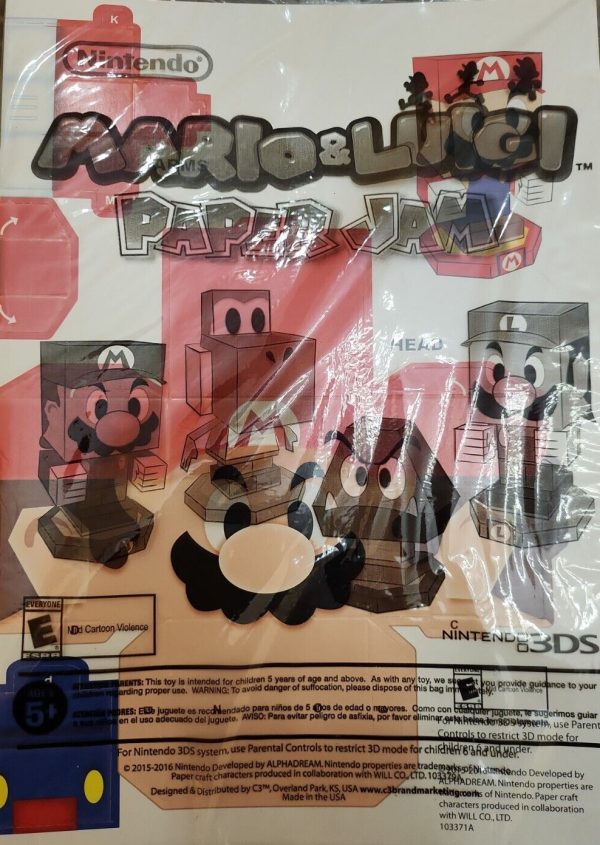 Mario & Luigi Paper Jam Promo Preorder Bonus Paper Craft Character