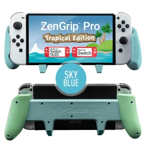 Blue with Green Tropical Edition Grip by Satisfye for Nintendo Switch / Switch OLED