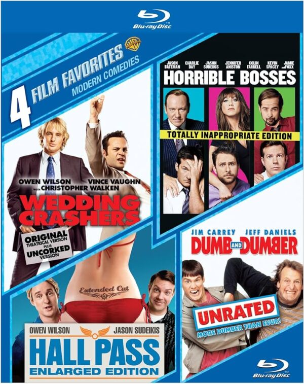 4 Film Favorites: Wedding Crashers / Horrible Bosses / Hall Pass / Dumb and Dumber Blu-Ray